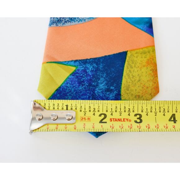 Chains World Silky Select Geometric Abstract Silk tie 56" Retro Business Wedding - Picture 13 of 13